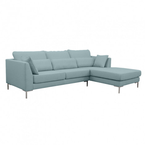 Canapé d'angle droit tissu chiné vert de gris et pieds métal - SCAVO|Canape|Meuble et moi