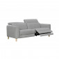 Canapé relaxation 2.5 places en tissu gris et pieds bois - POLO|Canape|Meuble et moi