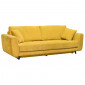 Canapé 3 places convertible L. 240 cm tissu jaune pieds métal - MINDY|Canape|Meuble et moi