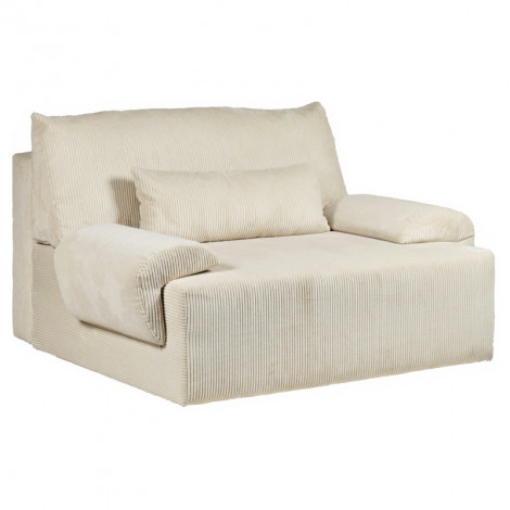 Canapé 2 places convertible en velours côtelé beige - LESTER|Canape|Meuble et moi