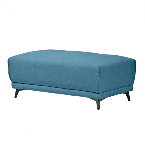 Pouf pour canapé modulable en tissu bleu pieds gris anthracite - GINA|Canape|Meuble et moi