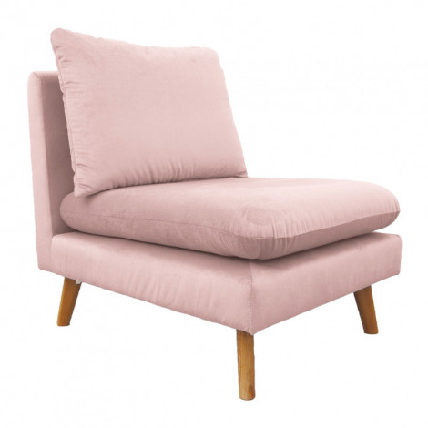 Chauffeuse pour canapé modulable en velours rose - LASSIE|Canape|Meuble et moi