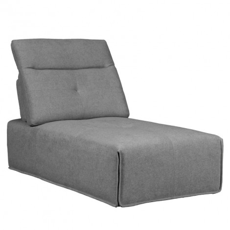 Méridienne en tissu gris avec dossier et appui-tête réglables - LIVING|Canape|Meuble et moi