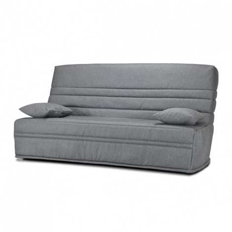 Clic clac 130x190 cm en tissu gris chiné et matelas 13 cm - EBRO|Canape|Meuble et moi
