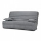 Clic clac 130x190 cm en tissu gris chiné et matelas 13 cm - EBRO|Canape|Meuble et moi