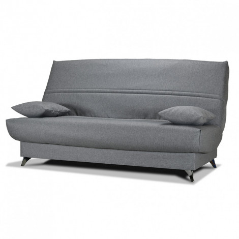 Clic clac 130x190 cm en tissu gris et matelas Bultex® 14 cm - HAROLD|Canape|Meuble et moi