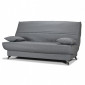 Clic clac 130x190 cm en tissu gris et matelas Bultex® 14 cm - HAROLD|Canape|Meuble et moi