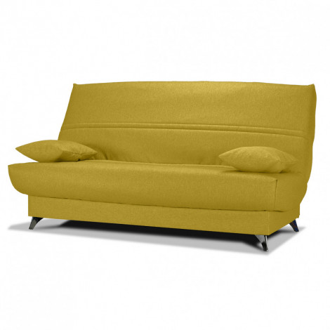 Clic clac 130x190 cm tissu jaune matelas Bultex® 14 cm - HAROLD|Canape|Meuble et moi