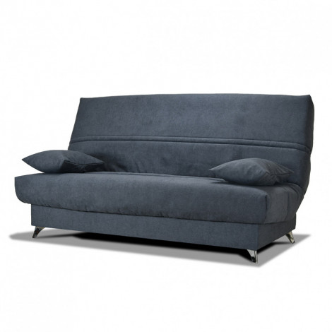 Clic clac 130x190 cm en tissu gris foncé et matelas 14 cm - HAROLD|Canape|Meuble et moi