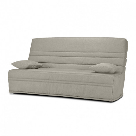 Clic clac 130x190 cm en tissu gris clair et matelas 13 cm - EBRO|Canape|Meuble et moi
