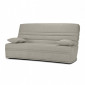 Clic clac 130x190 cm en tissu gris clair et matelas 13 cm - EBRO|Canape|Meuble et moi