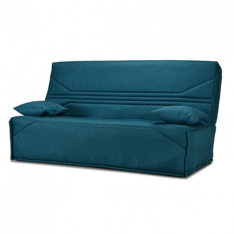 Clic clac 130x190 cm en tissu bleu et matelas Bultex® 14 cm - TEODORE|Canape|Meuble et moi