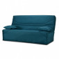 Clic clac 130x190 cm en tissu bleu et matelas Bultex® 14 cm - TEODORE|Canape|Meuble et moi