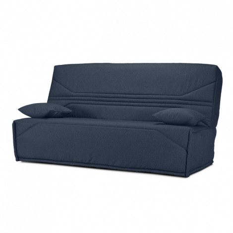 Clic clac 130x190 cm en tissu gris foncé et matelas 14 cm - TEODORE|Canape|Meuble et moi