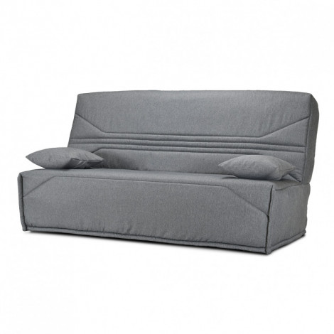 Clic clac 130x190 cm en tissu gris et matelas Bultex®14 cm - TEODORE|Canape|Meuble et moi