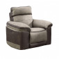 Fauteuil relaxation motorisé en tissu suédine bicolore beige - CLARA|Fauteuil / Chauffeuse|Meuble et moi