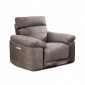 Fauteuil relaxation motorisé en tissu suédine taupe doux - CLARA|Fauteuil / Chauffeuse|Meuble et moi