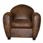Fauteuil Club marron aspect vieilli vintage avec accoudoirs - CUBA|Fauteuil / Chauffeuse|Meuble et moi