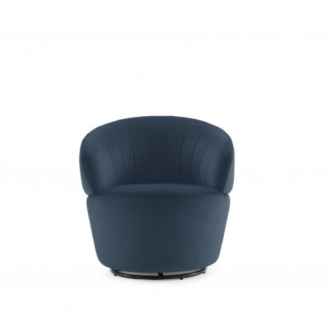 Fauteuil en tissu velours bleu pivotant - COROLLA|Fauteuil / Chauffeuse|Meuble et moi