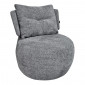 Fauteuil pivotant 360° en tissu gris avec coussin amovible - ERNESTO|Fauteuil / Chauffeuse|Meuble et moi