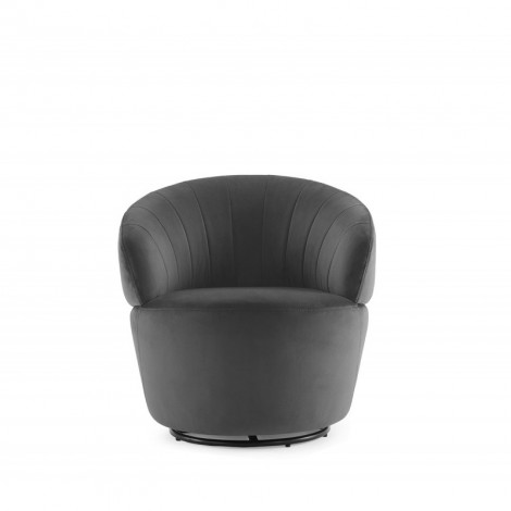 Fauteuil en tissu velours gris pivotant - COROLLA|Fauteuil / Chauffeuse|Meuble et moi