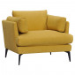 Fauteuil avec coussins tissu chiné jaune et pieds métal noir - BOON|Fauteuil / Chauffeuse|Meuble et moi