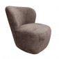 Fauteuil bas rond en velours marron avec dossier arrondi - MALLOW|Fauteuil / Chauffeuse|Meuble et moi