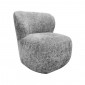 Fauteuil bas rond en tissu gris chiné avec dossier arrondi - MALLOW|Fauteuil / Chauffeuse|Meuble et moi