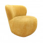 Fauteuil bas rond en tissu jaune avec dossier arrondi - MALLOW|Fauteuil / Chauffeuse|Meuble et moi
