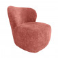 Fauteuil bas rond en velours rose foncé et dossier arrondi - MALLOW|Fauteuil / Chauffeuse|Meuble et moi