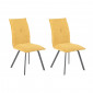 Lot de 2 chaises en tissu jaune avec piètement en métal - ARIA|Chaise|Meuble et moi
