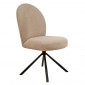 Chaise rotative 180° en tissu bouclette beige et métal noir - JULIEN|Chaise|Meuble et moi