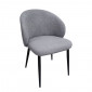 Chaise de repas en tissu bouclette gris et pieds métal noir – SYRACUSE|Chaise|Meuble et moi