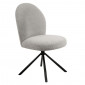 Chaise rotative 180° en tissu bouclette gris et métal noir - JULIEN|Chaise|Meuble et moi
