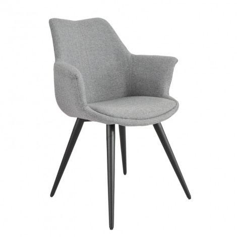 Chaise en tissu gris clair avec pieds métal et accoudoirs – CALGARY|Chaise|Meuble et moi