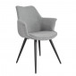 Chaise en tissu gris clair avec pieds métal et accoudoirs – CALGARY|Chaise|Meuble et moi