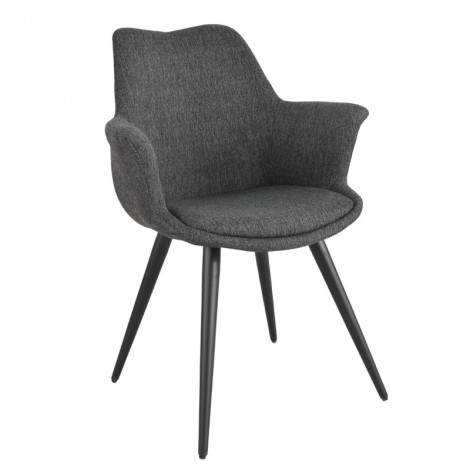 Chaise tissu gris anthracite avec pieds métal et accoudoirs – CALGARY|Chaise|Meuble et moi