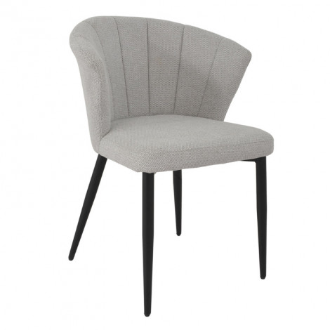 Chaise de repas en tissu gris clair et pieds métal noir – MONTREAL|Chaise|Meuble et moi