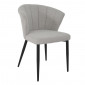 Chaise de repas en tissu gris clair et pieds métal noir – MONTREAL|Chaise|Meuble et moi