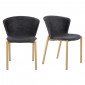 Lot 2 chaises tissu gris anthracite et pieds métal effet bois - FOCA|Chaise|Meuble et moi