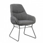 Fauteuil tissu gris anthracite pieds traineaux métal noir - ZOLA|Chaise|Meuble et moi
