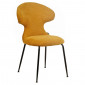Chaise en tissu doux moutarde avec pieds en métal noir - GLORIA|Chaise|Meuble et moi