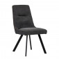 Chaise en tissu gris anthracite chiné et pieds évasés en métal - MARTA|Chaise|Meuble et moi