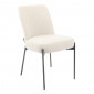 Chaise tissu bouclette blanc écru pieds métal noir - SHEEP|Chaise|Meuble et moi