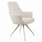 Chaise rotative 180° tissu doux écru et pieds en métal écru - RICO|Chaise|Meuble et moi