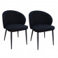 Lot 2 chaises de repas en tissu bouclette noir pieds métal – SYRACUSE|Chaise|Meuble et moi