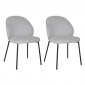 Lot de 2 chaises en tissu gris pieds minimalistes métal noir - BLAIR|Chaise|Meuble et moi