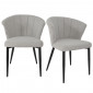 Lot 2 chaises repas en tissu gris clair et pieds métal noir – MONTREAL|Chaise|Meuble et moi