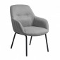 Fauteuil en tissu gris chiné avec pieds en métal noir - MUST|Chaise|Meuble et moi