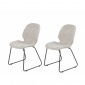 Lot de 2 chaises gris clair, suédine - PANAMA|Chaise|Meuble et moi